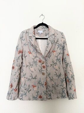🪷 harlyn anthropologie floral embroidered lightweight jacket